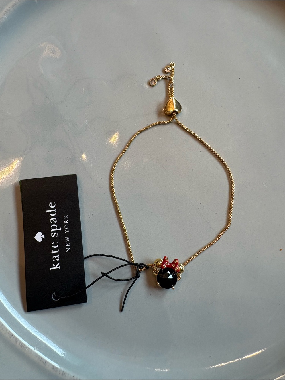 Kate Spade x Disney Gold Minnie Mouse Adjustable Bracelet NWT Jewelry